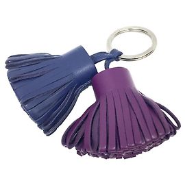 Hermès Charm de chaveiro Hermes Carmen Unodo Roxo Azul marinho