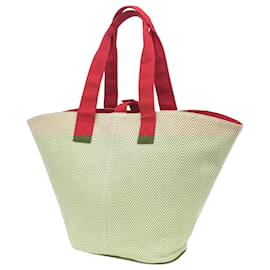 Hermès-Sac de Plage PM Hermes Panier-Rouge,Beige