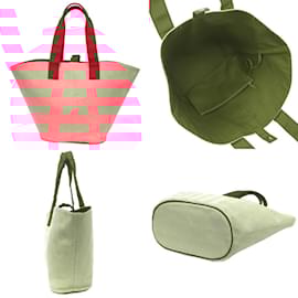 Hermès-Sac de Plage PM Hermes Panier-Rouge,Beige