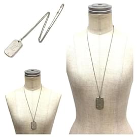 Louis Vuitton-Louis Vuitton Silver Locket Necklace-Silvery