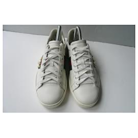 Gucci-GUCCI White leather ACE sneakers in good condition size 38-White