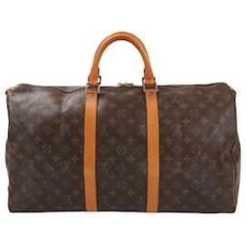 Louis Vuitton-Louis Vuitton Monogram Canvas Keepall 50 Travel Bag M41426-Brown