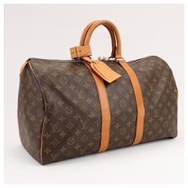 Louis Vuitton-Louis Vuitton Monogram Canvas Keepall 45 Travel Bag M41428-Brown