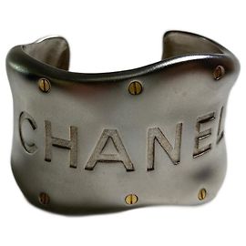 Chanel Silver Metal Bracelet Silvery
