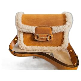 Gucci horsebit 1955 in shearling Cammello