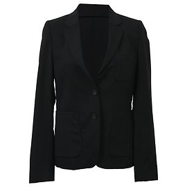 Kenzo Single-Breasted Blazer with Pockets in Black Wool Black
