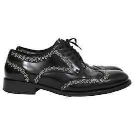 Scarpe Oxford in pelle nera con occhielli e borchie Dsquared2 x Vero Cuoio Nero