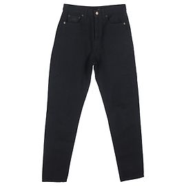 Jeans a gamba dritta a vita alta in denim nero di Saint Laurent Nero