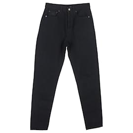 Saint Laurent- Saint Laurent High-Rise Straight-Leg jeans in Black Cotton Denim-Black