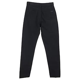 Saint Laurent- Saint Laurent High-Rise Straight-Leg jeans in Black Cotton Denim-Black