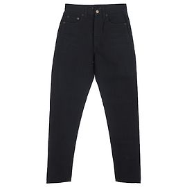 Jeans a gamba dritta a vita alta in denim nero di Saint Laurent Nero