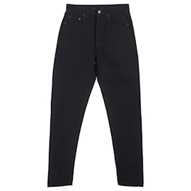 Saint Laurent-Saint Laurent High-Rise Straight-Leg jeans in Black Cotton Denim-Black