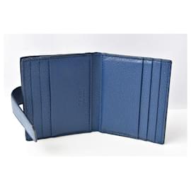 Prada-Prada VIT.MICRO GRAIN Card Case Blue-Blue