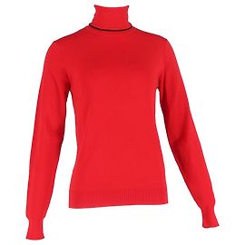 Pull col roulé Dior en laine rouge Rouge Bordeaux