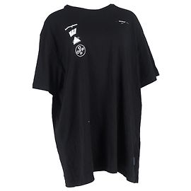 Off White Camiseta Oversized Mariana de Silva Off-White em algodão preto Preto