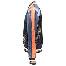 Valentino Garavani- Valentino Garavani Fireworks Print Bomber Jacket in Multicolor Satin-Multiple colors