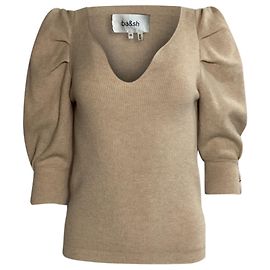 Haut à manches bouffantes Ba&Sh en coton beige Beige