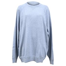 Brunello Cucinelli- Brunello Cucinelli Knitted Crewneck Sweater in Blue Cashmere-Blue,Light blue