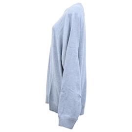 Brunello Cucinelli- Brunello Cucinelli Knitted Crewneck Sweater in Blue Cashmere-Blue,Light blue