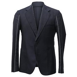 Maison Martin Margiela Maison Margiela Visible Stitch Blazer in Navy Blue Wool Blue Navy blue