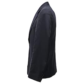 Maison Martin Margiela-Maison Margiela Visible Stitch Blazer in Navy Blue Wool-Blue,Navy blue