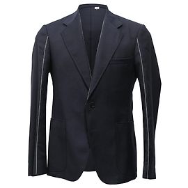 Maison Martin Margiela Maison Margiela Visible Stitch Blazer in Navy Blue Wool Blue Navy blue