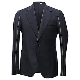 Maison Martin Margiela-Maison Margiela Visible Stitch Blazer in Navy Blue Wool-Blue,Navy blue