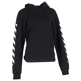 Off White Off-White Diag Arrow Slim Hoodie aus schwarzer Baumwolle Schwarz