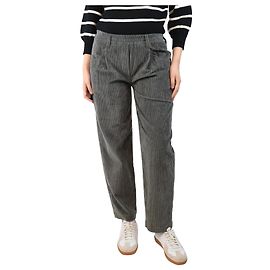 Brunello Cucinelli Pantalones de pana rectos grises - talla UK 8 Gris