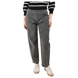 Brunello Cucinelli-Grey straight-leg corduroy trousers - size UK 8-Grey