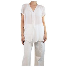 Top bianco trasparente Lanvin - taglia UK 8 Bianco