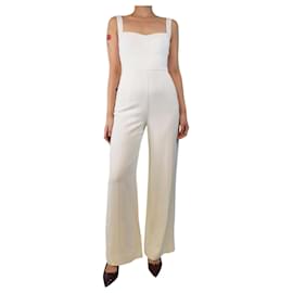 Autre Marque-Cream wide-leg jumpsuit - size UK 8-White