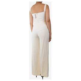 Autre Marque-Cream wide-leg jumpsuit - size UK 8-White
