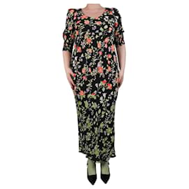 Autre Marque-Black floral printed midi dress - size L-Black