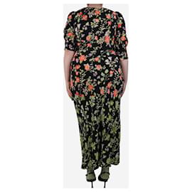 Autre Marque-Black floral printed midi dress - size L-Black