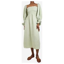 Autre Marque-Sage green shirred linen midi dress - size XS-Green