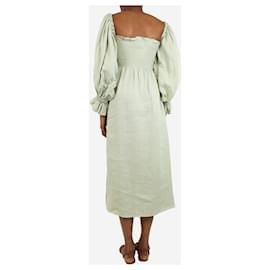 Autre Marque-Sage green shirred linen midi dress - size XS-Green