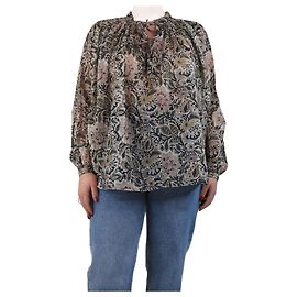 Laurence Bras Bluse mit mehrfarbigem Zigarrenblumenmuster - Größe 40 Mehrfarben