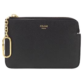 Céline-Celine Calfskin Coin & Key Case-Black
