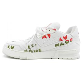 Louis Vuitton-Louis Vuitton Red and White Sneakers-White,Red