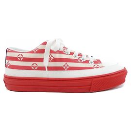 Baskets rouges et blanches Louis Vuitton Blanc Rouge