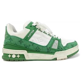 Louis Vuitton-Tênis verdes e brancos Louis Vuitton-Branco,Verde