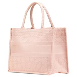Dior-Dior Pink Medium Canvas Cannage Embroidered Book Tote-Pink