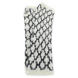 Maniche in cashmere Chanel Nero Bianco