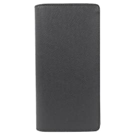 Louis Vuitton-Louis Vuitton Taiga Portefeuille Brazza Wallet-Black