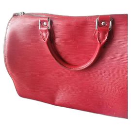 Louis Vuitton Speedy Handtasche aus rotem Leder Rot