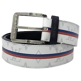 Louis Vuitton-Cinto de couro masculino Louis Vuitton Santur-Multicor