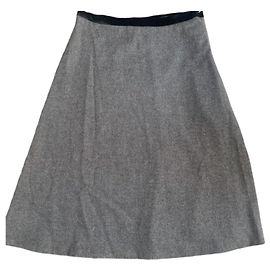 Joseph Grey Wool Flared Skirt Grey