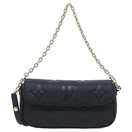 Bolsa de ombro Louis Vuitton Monogram Empreinte Wallet on Chain Ivy M82154 Preto