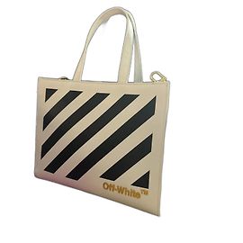 Sac cabas Off White en cuir blanc Blanc